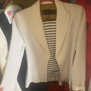 Zara Cream Blazer with Brown Lining
